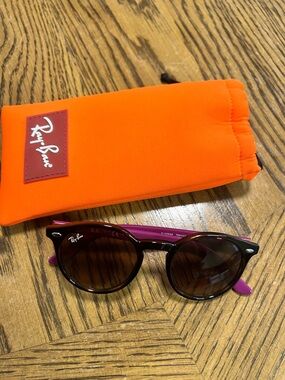 Ray-Ban Kids Sunglasses in Purple with Orange Case